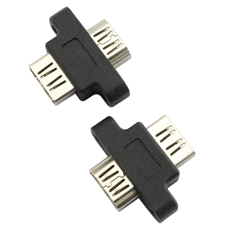 Longdex 2PCS HDMI Female to HDMI Female Screw Lock Panel Mount Extension Extender Coupler Adapter - Image 1